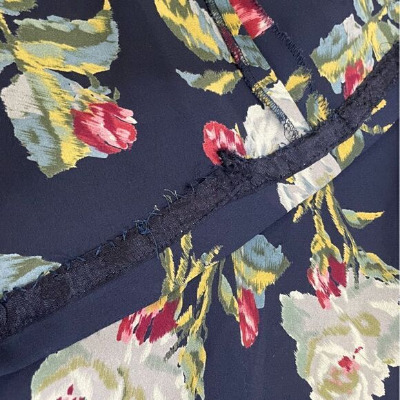 Vintage Susan Bristol Navy and Red Floral Maxi/Midi Skirt - Picture 5 of 8